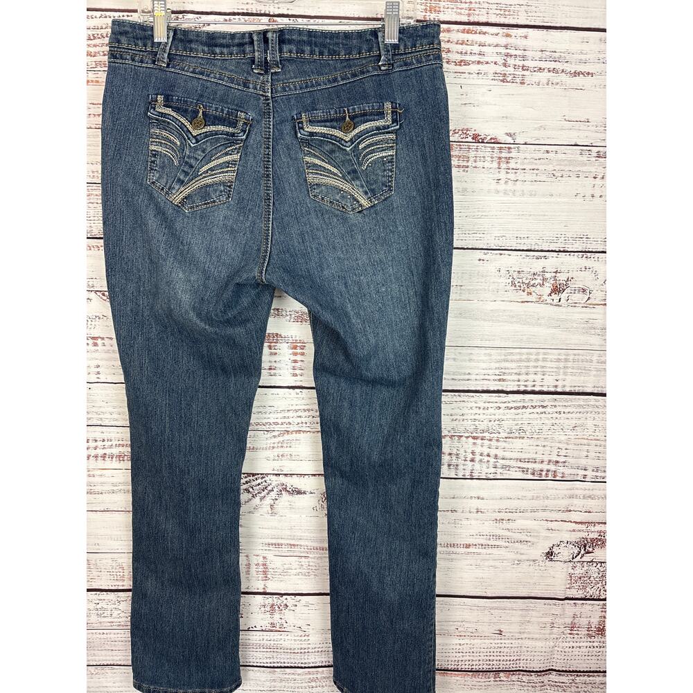 Womens Vanilla Star Medium Wash Bootcut Denim Blue Jeans Stretch Mid Rise Sz 12